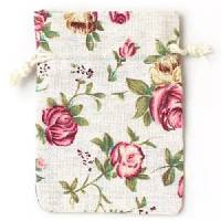 Inca - Floral Rose Print Drawstring Bag - Small